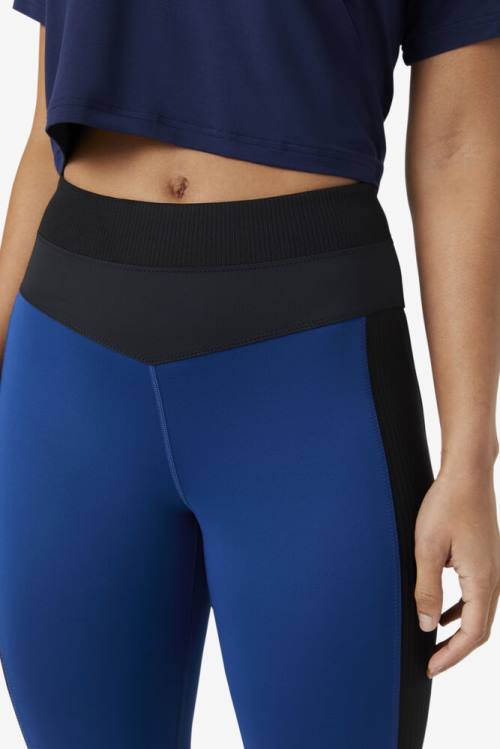 Fila Forza Texture High Vyötärö Naisten Leggingsit Laivastonsininen Mustat | Fila028KT