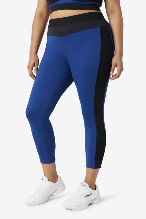 Fila Forza Texture High Vyötärö Naisten Leggingsit Laivastonsininen Mustat | Fila028WR