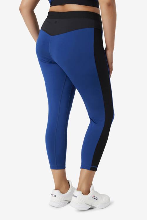 Fila Forza Texture High Vyötärö Naisten Leggingsit Laivastonsininen Mustat | Fila028WR