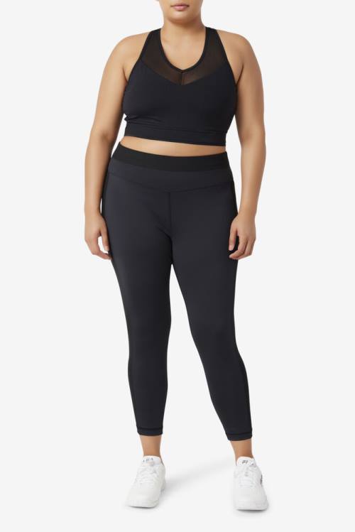 Fila Forza Texture High Vyötärö Naisten Leggingsit Mustat | Fila681WN