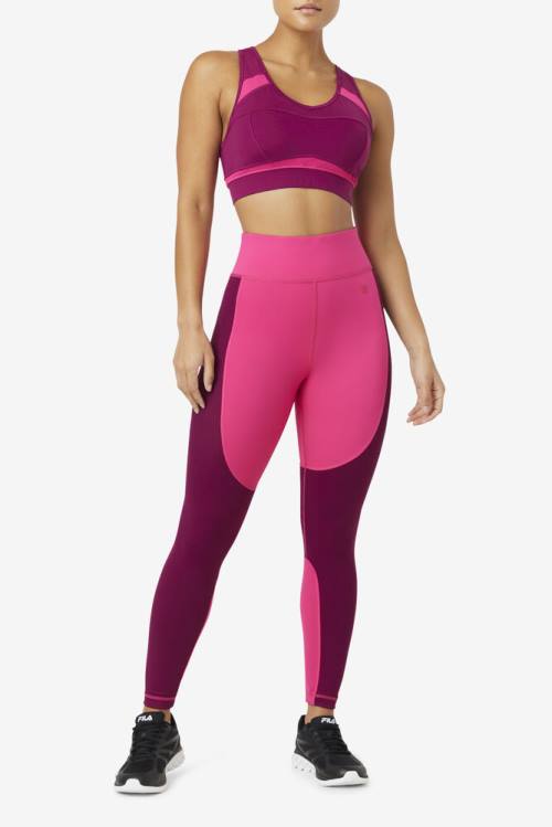 Fila Forza Textured Long Naisten Leggingsit Vaaleanpinkki Violetit | Fila109AT