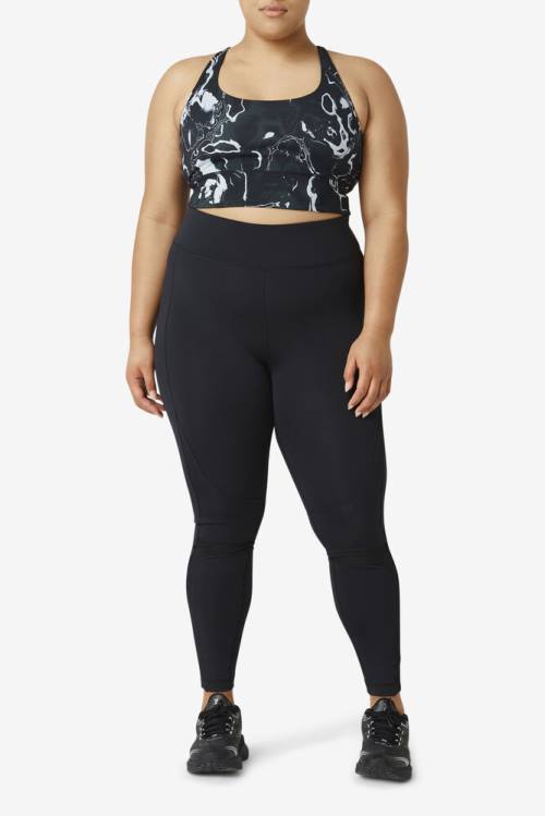 Fila Forza Textured Long Naisten Leggingsit Mustat | Fila325DV