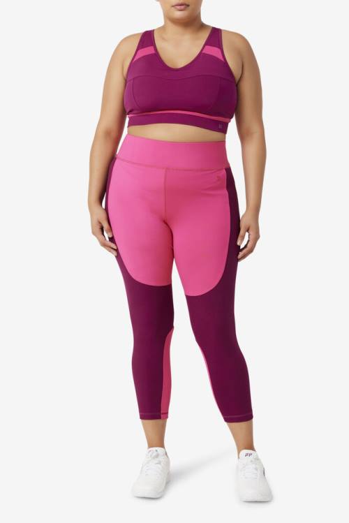 Fila Forza Textured Long Naisten Leggingsit Vaaleanpinkki Violetit | Fila634YV