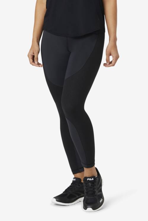 Fila Forza Textured Long Naisten Leggingsit Mustat | Fila846ZR