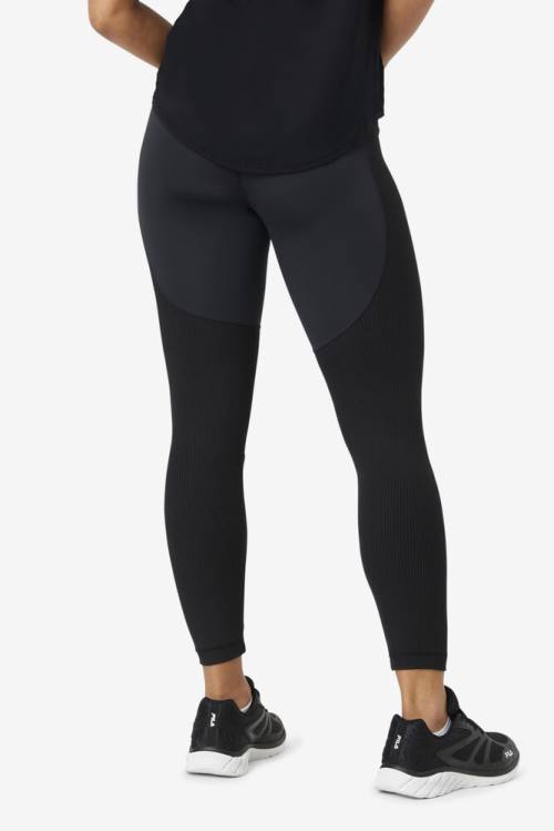 Fila Forza Textured Long Naisten Leggingsit Mustat | Fila846ZR