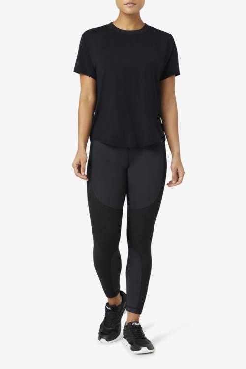 Fila Forza Textured Long Naisten Leggingsit Mustat | Fila846ZR