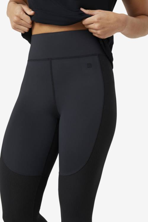 Fila Forza Textured Long Naisten Leggingsit Mustat | Fila846ZR