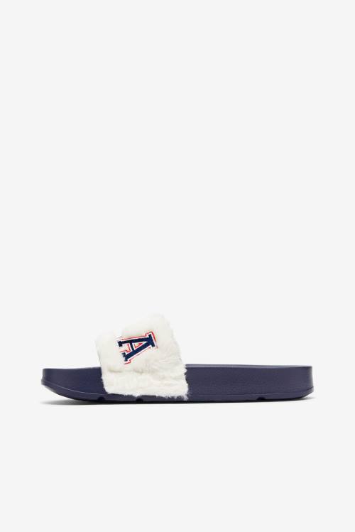 Fila Furry Drifter Collegiate Naisten Rantasandaalit Laivastonsininen Punainen | Fila912BG