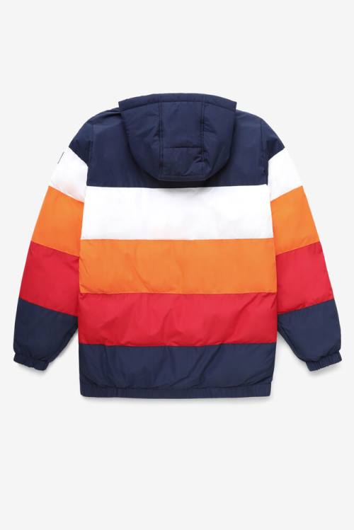 Fila Giovanni Puffa Miesten Takki Laivastonsininen Valkoinen Oranssi Punainen | Fila950QL