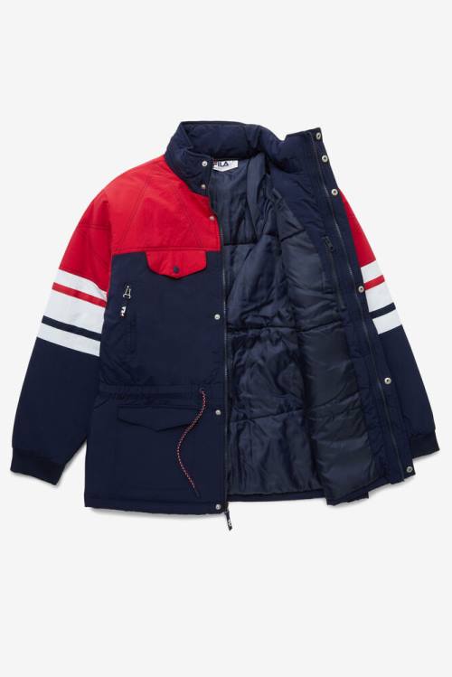 Fila Golia Parka Miesten Takki Laivastonsininen Punainen Valkoinen | Fila401TL