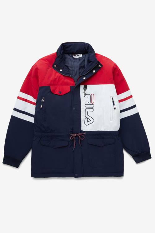 Fila Golia Parka Miesten Takki Laivastonsininen Punainen Valkoinen | Fila401TL
