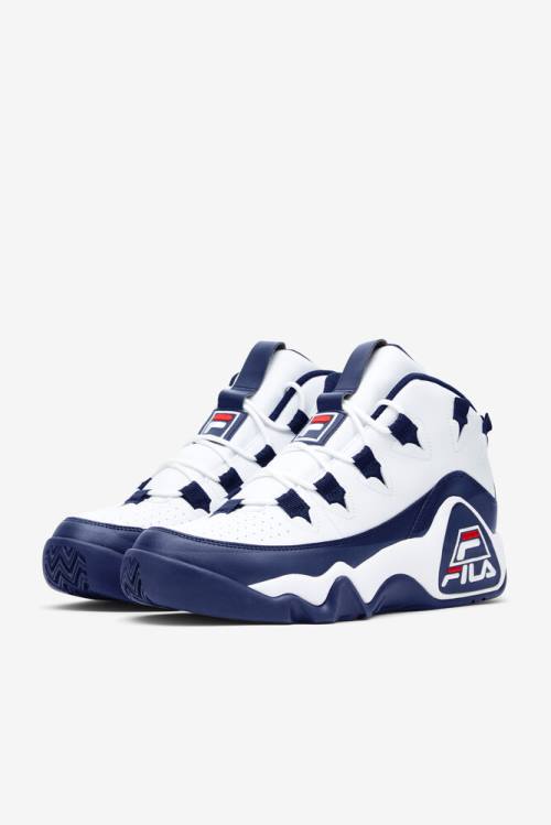 Fila Grant Hill Miesten 1 Tennarit Valkoinen Laivastonsininen Punainen | Fila420NY