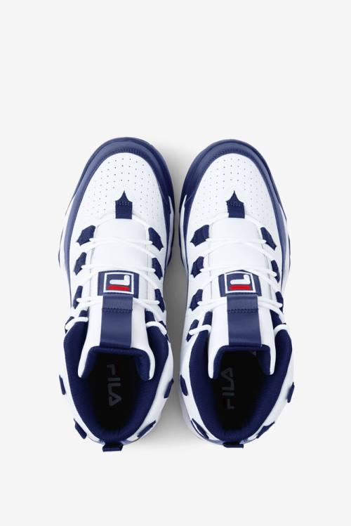 Fila Grant Hill Miesten 1 Tennarit Valkoinen Laivastonsininen Punainen | Fila420NY