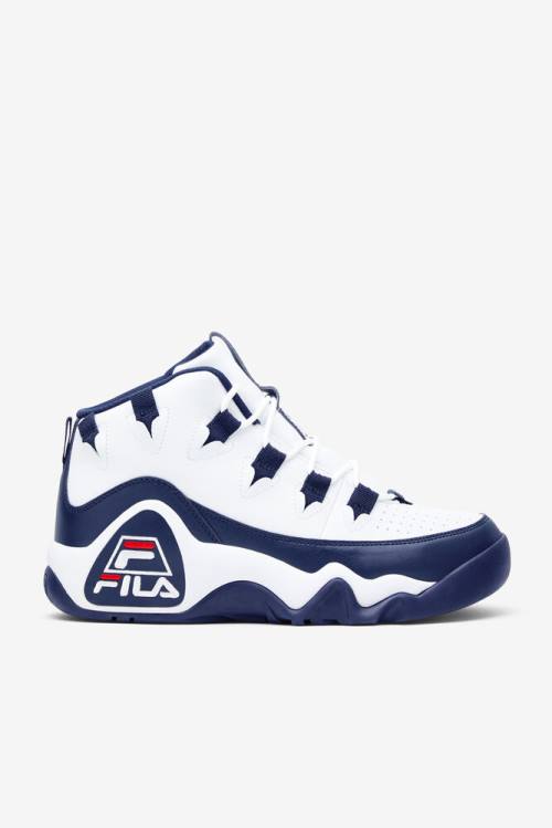 Fila Grant Hill Miesten 1 Tennarit Valkoinen Laivastonsininen Punainen | Fila420NY