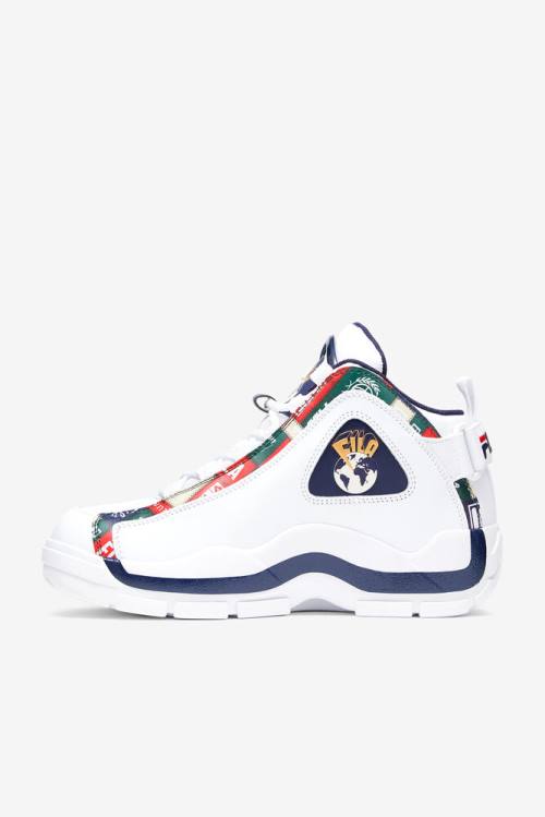 Fila Grant Hill Miesten 2 Patchwork Tennarit Valkoinen Laivastonsininen Punainen | Fila601SD