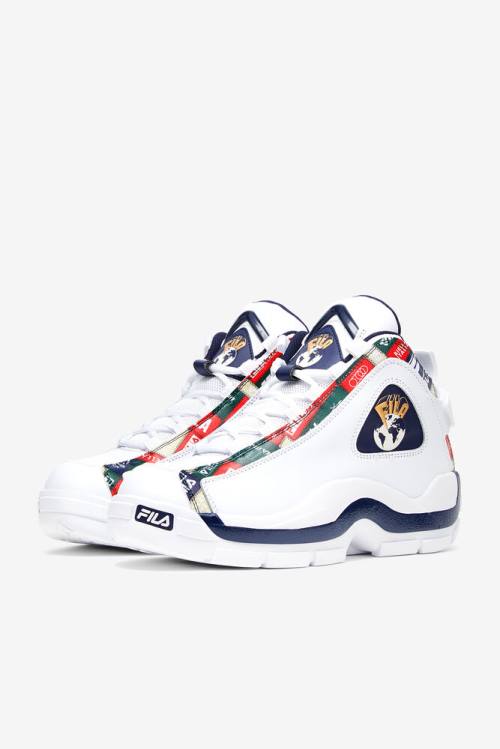 Fila Grant Hill Miesten 2 Patchwork Tennarit Valkoinen Laivastonsininen Punainen | Fila601SD