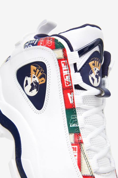 Fila Grant Hill Miesten 2 Patchwork Tennarit Valkoinen Laivastonsininen Punainen | Fila601SD