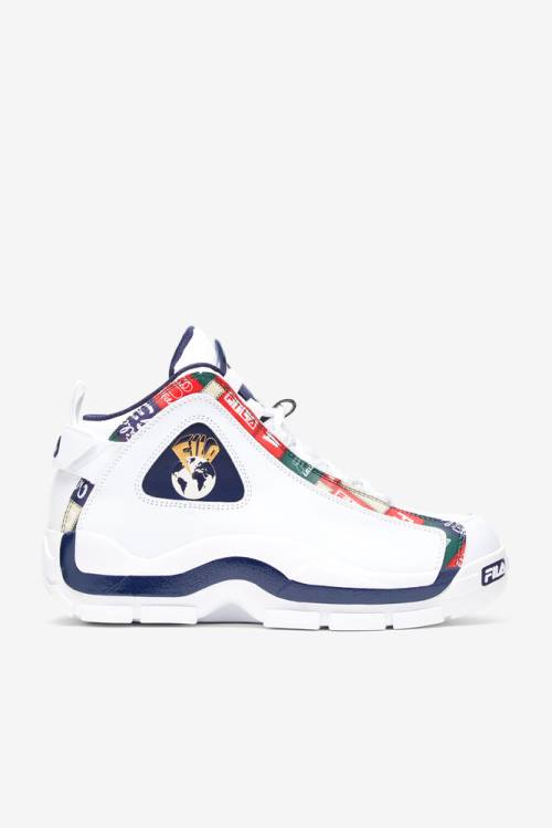 Fila Grant Hill Miesten 2 Patchwork Tennarit Valkoinen Laivastonsininen Punainen | Fila601SD