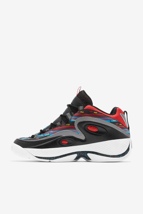 Fila Grant Hill Miesten 3 Tennarit Mustat Turkoosi Punainen | Fila146GM