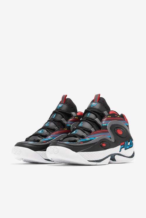 Fila Grant Hill Miesten 3 Tennarit Mustat Turkoosi Punainen | Fila146GM
