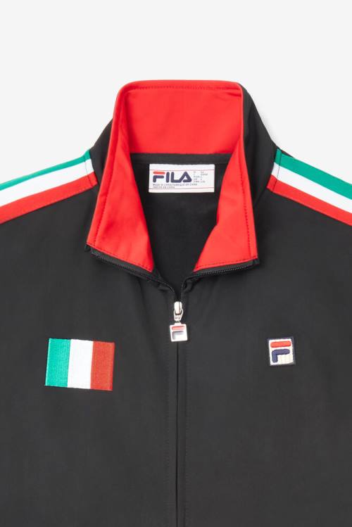 Fila Italy Track Miesten Takki Mustat Punainen | Fila748DC
