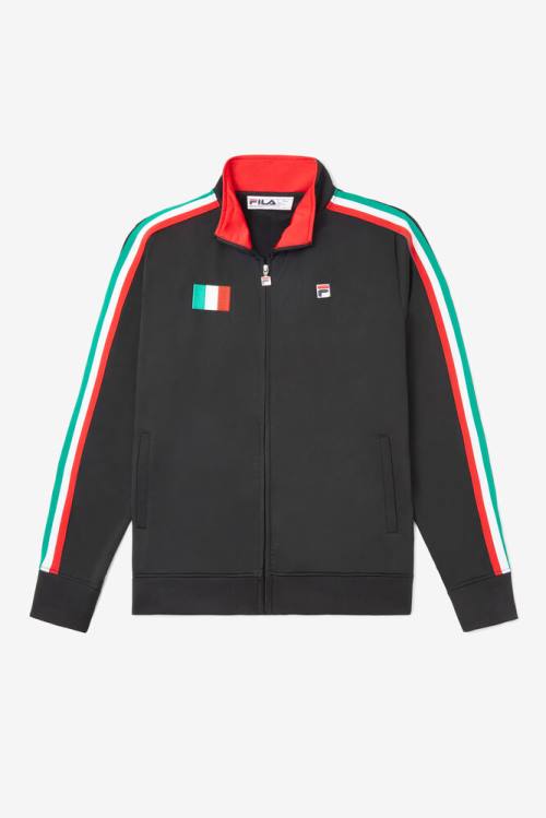 Fila Italy Track Miesten Takki Mustat Punainen | Fila748DC