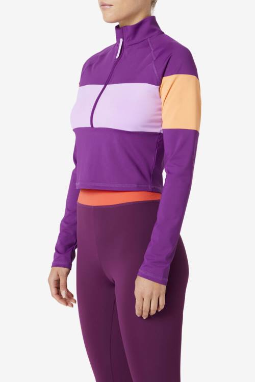 Fila Jaida Based Layer Half Zip Naisten T Paidat Violetit | Fila861GZ