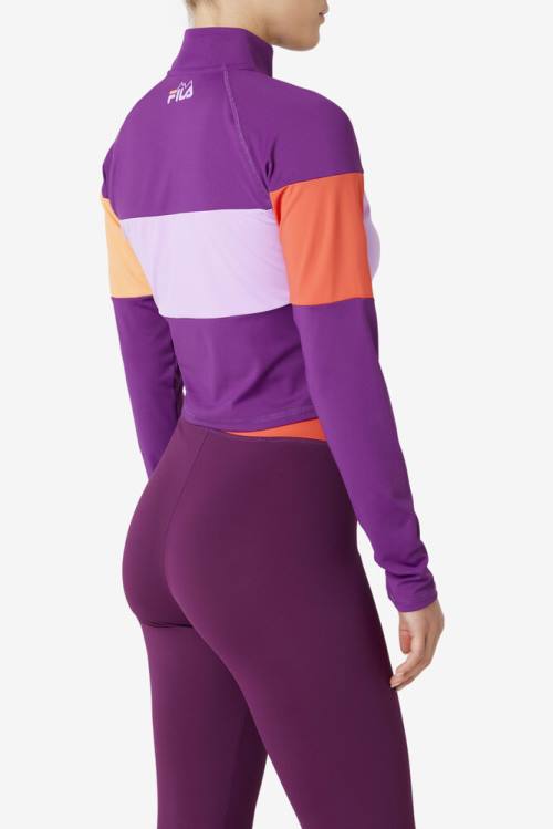 Fila Jaida Based Layer Half Zip Naisten T Paidat Violetit | Fila861GZ