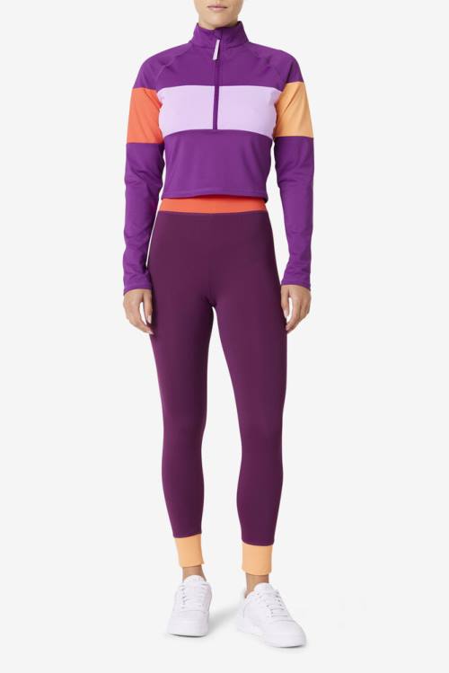 Fila Jaida Based Layer Half Zip Naisten T Paidat Violetit | Fila861GZ