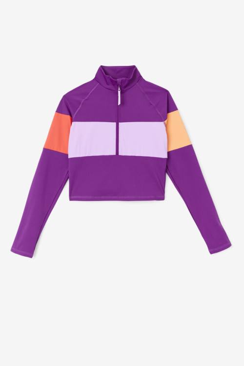 Fila Jaida Based Layer Half Zip Naisten T Paidat Violetit | Fila861GZ
