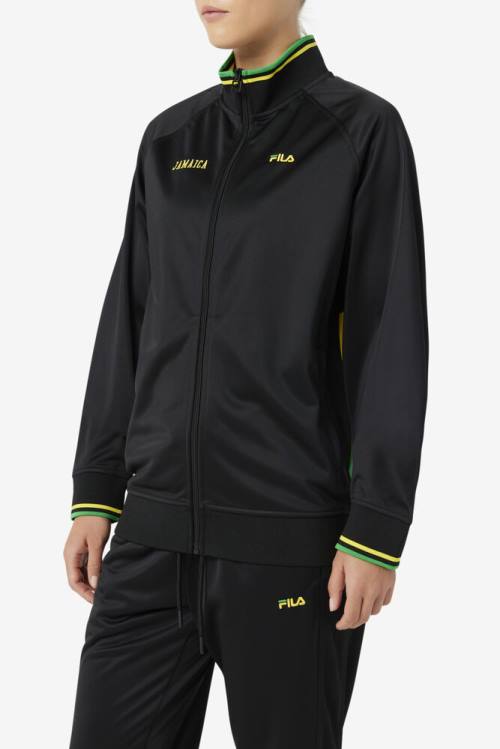 Fila Jamaica Track Miesten Takki Mustat Keltainen Vihreä | Fila436MT
