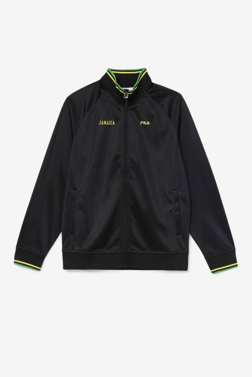 Fila Jamaica Track Miesten Takki Mustat Keltainen Vihreä | Fila436MT