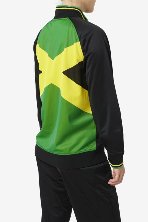 Fila Jamaica Track Naisten Takki Mustat Keltainen Vihreä | Fila073NX