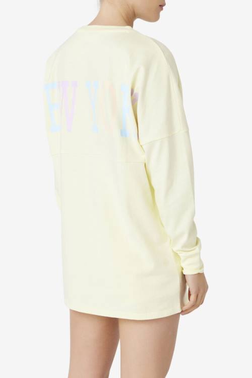 Fila Janet Oversized Long Sleeve Tee Naisten T Paidat Keltainen | Fila680OH