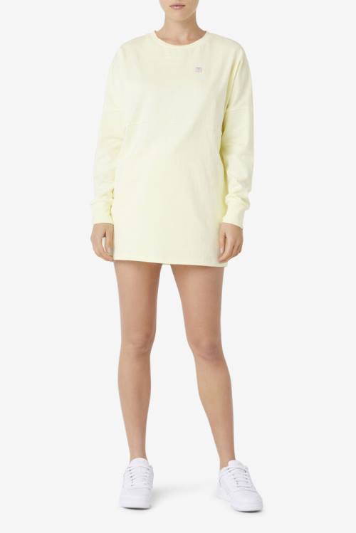 Fila Janet Oversized Long Sleeve Tee Naisten T Paidat Keltainen | Fila680OH