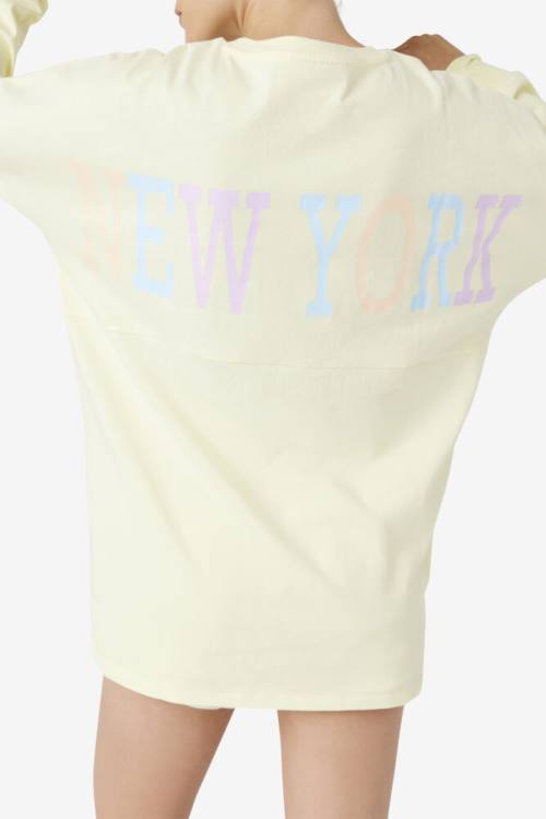 Fila Janet Oversized Long Sleeve Tee Naisten T Paidat Keltainen | Fila680OH