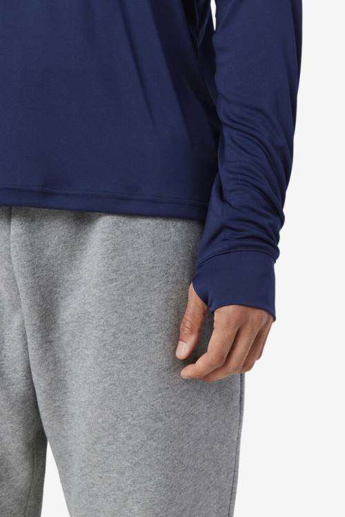 Fila Jazam Long Sleeve Crew Miesten T Paidat Laivastonsininen Mustat | Fila704WI