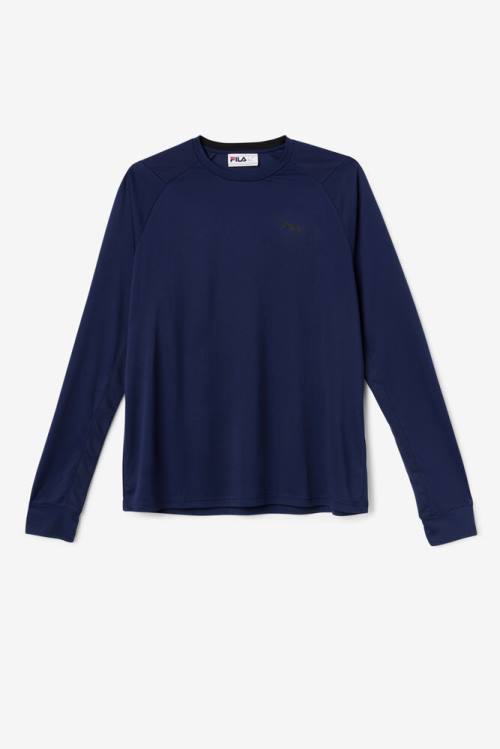 Fila Jazam Long Sleeve Crew Miesten T Paidat Laivastonsininen Mustat | Fila704WI