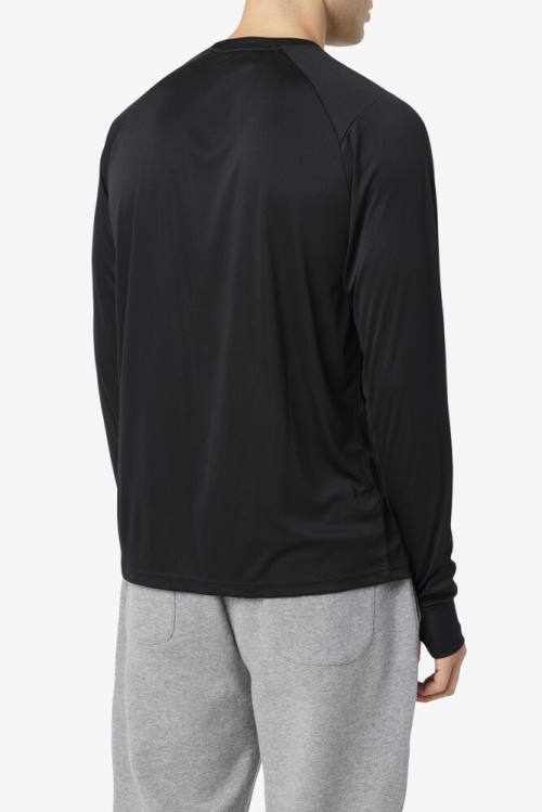 Fila Jazam Long Sleeve Crew Miesten T Paidat Mustat | Fila769NQ
