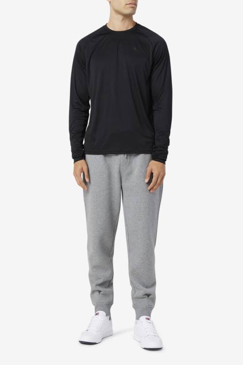Fila Jazam Long Sleeve Crew Miesten T Paidat Mustat | Fila769NQ