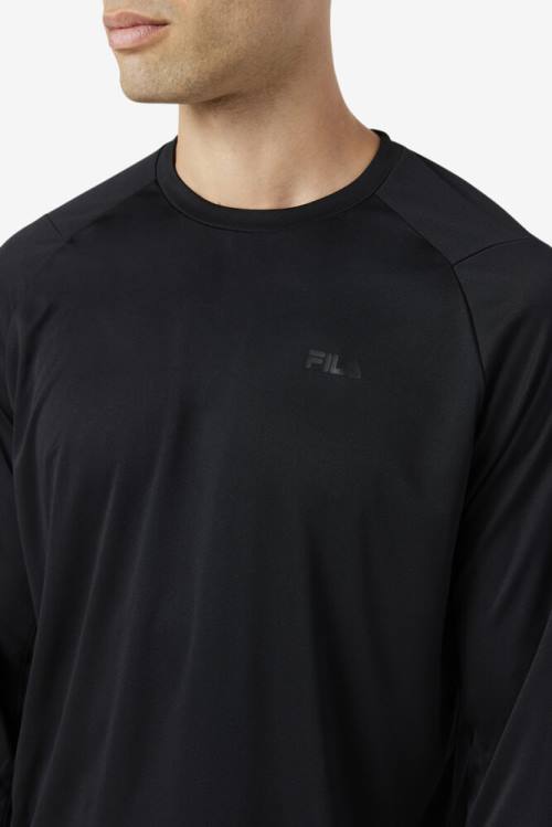 Fila Jazam Long Sleeve Crew Miesten T Paidat Mustat | Fila769NQ