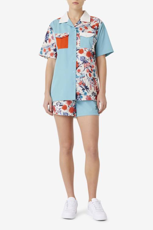 Fila Jessica Camp Naisten Shortsit Sininen Valkoinen Oranssi | Fila409UE