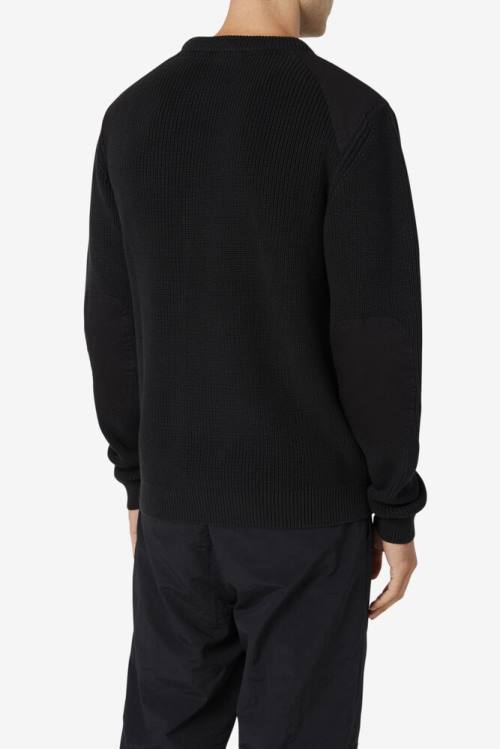 Fila Jory Fisherman Knit Crew Miesten Puserot Mustat | Fila031SA