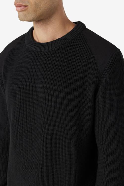 Fila Jory Fisherman Knit Crew Miesten Puserot Mustat | Fila031SA