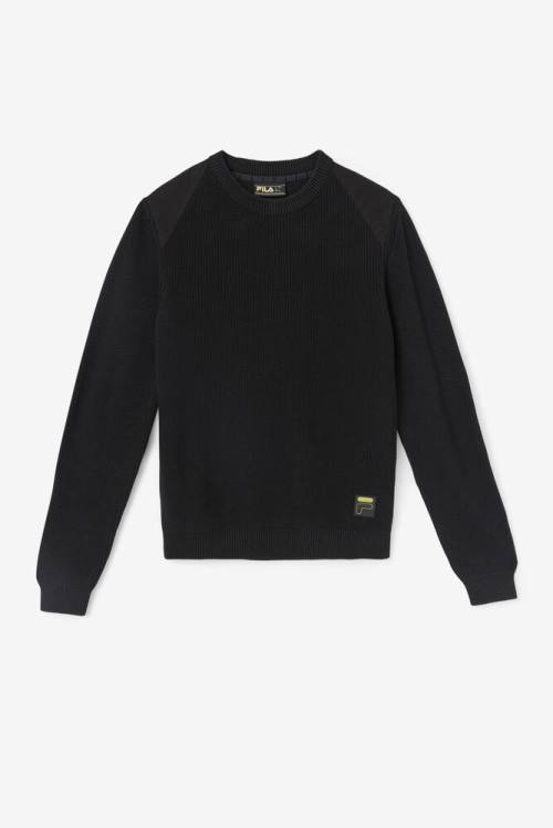Fila Jory Fisherman Knit Crew Miesten Puserot Mustat | Fila031SA