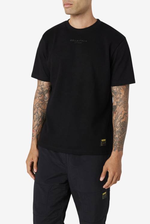 Fila Kirk Waffle Knit Tee Miesten T Paidat Mustat | Fila204YM