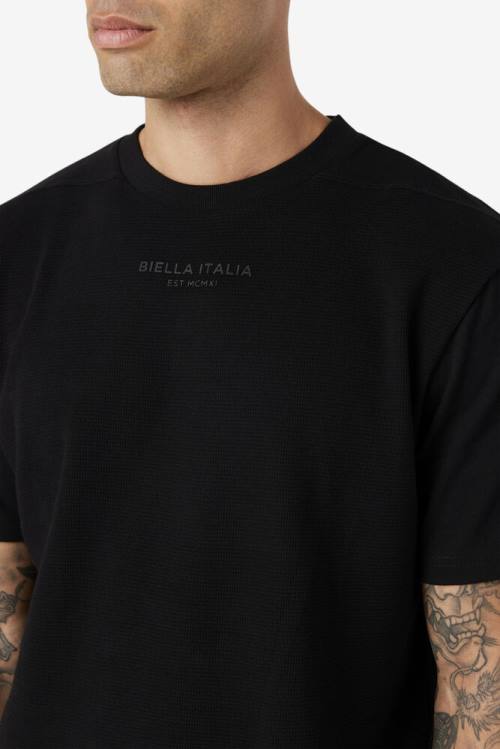 Fila Kirk Waffle Knit Tee Miesten T Paidat Mustat | Fila204YM
