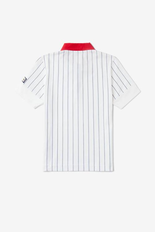 Fila Lacy Premium Naisten Pikeepaita Valkoinen Punainen Laivastonsininen | Fila863SR