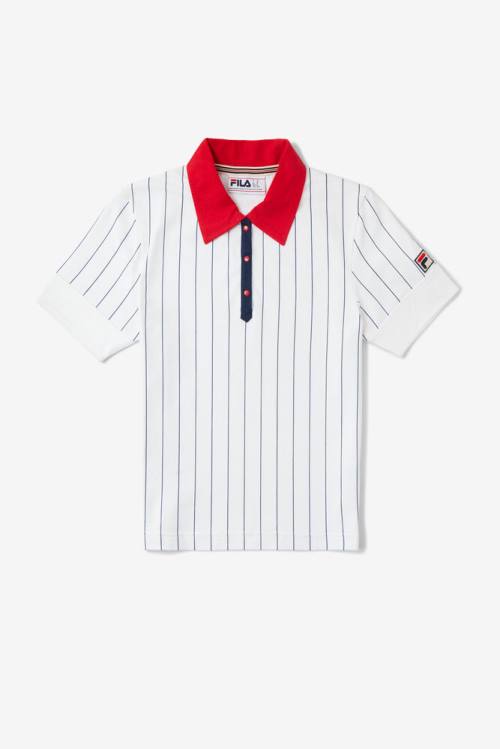 Fila Lacy Premium Naisten Pikeepaita Valkoinen Punainen Laivastonsininen | Fila863SR