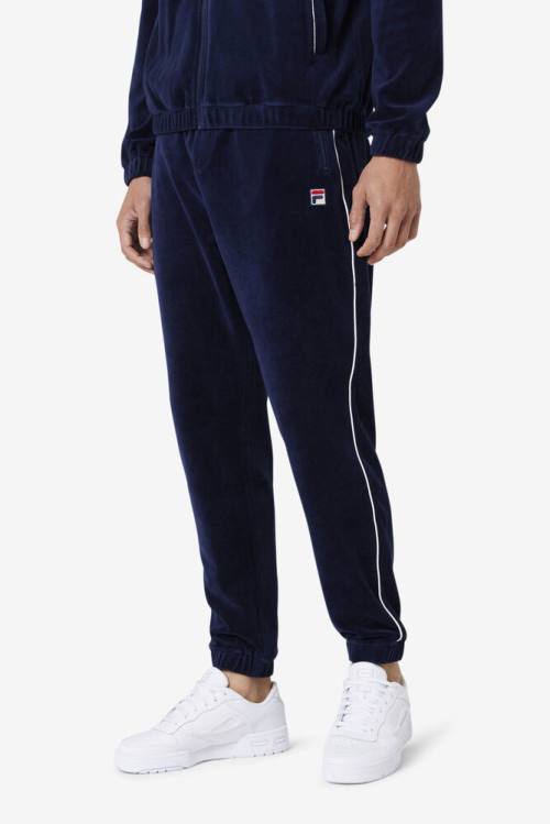 Fila Lewis Velour Miesten Housut Laivastonsininen Valkoinen | Fila037ZN